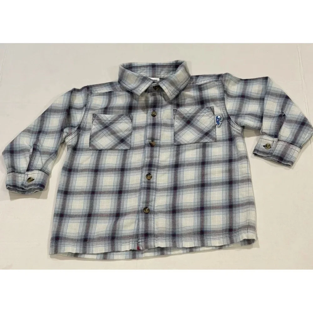 gymboree‎ boy shirt button down plaid Flannel with collar  size 2T